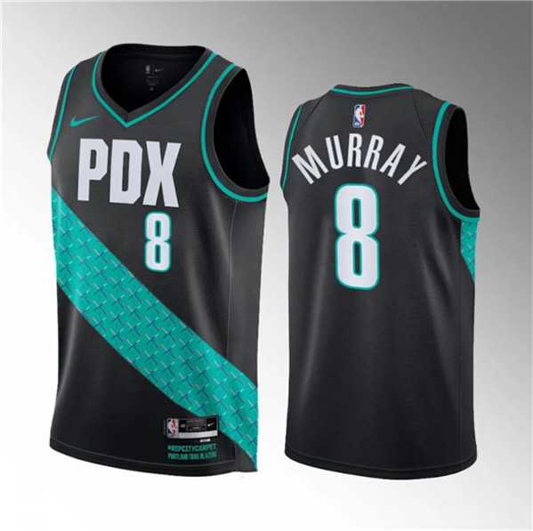Men%27s Portland Trail Blazers #8 Kris Murray Black 2023 Draft City Edition Stitched Basketball Jersey Dzhi->portland trailblazers->NBA Jersey